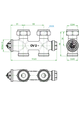 Oventrop Anschlussarmatur, Multiblock-Durchgang, zweirohr, mit Gewindeanschlüssen G 3/4 ÜM x G 3/4 Eurokonus, für Heizungsanwendungen.